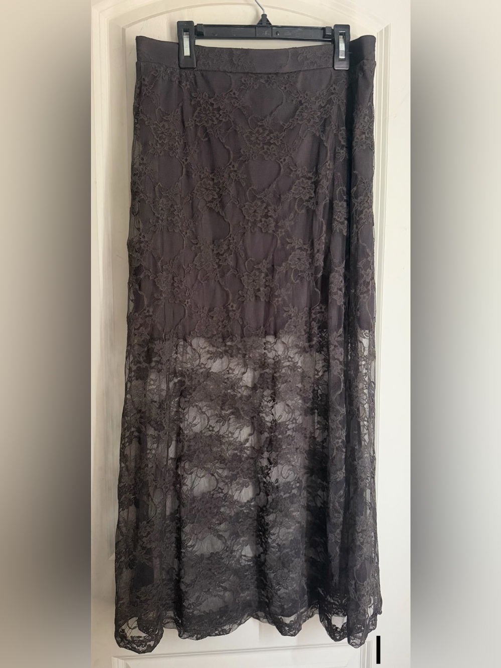 By Together Black Floral Lace Maxi Skirt
